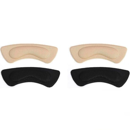 Image of Microfiber Leather Heel Cushion Pads, Mukifine Heel Liners Prevent Heel Blisters, Bunion Callus, and Loose Shoes, Heel Preventor for Heel Pain Relief for man & women (BLACK)