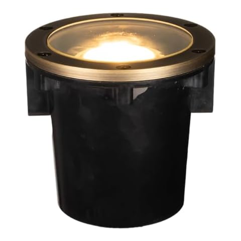 VOLT 12V 3-in-1 Waterproof IP68 Outdoor in-Grade Light with Brass Top (Bronze) for Low Voltage Landscape Lighting of Pathway, Garden, Column, Fountain or Pond Cover