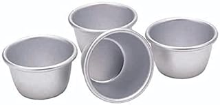 KitchenCraft Mini Pudding Mould Set of 4, Anodised Aluminium, 7.5 cm,