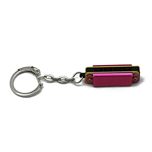 Tuyama® Lot de 4 mini harmonica 4 trous 8 tons avec porte-clés Rose Cover