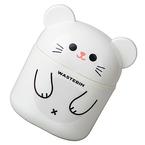 CATIEBYE Cestino Per Spazzatura in Plastica Piccolo Con Coperchio Cestino Per Rifiuti Da Tavolo in Pp Con Design Cartone Animato Con Coperchio Ribaltabile