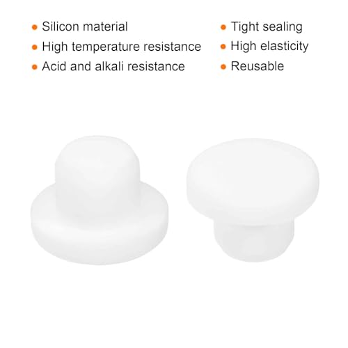 Image of MECCANIXITY 3pcs T-Shaped Silicone Plugs 14.1mm 9 /16 Inch Dia Snap in Plug Hole Seal Cover Round Rubber Stopper for Kitchen Rubber Bulkheads Waterproof Sealing Plugs White