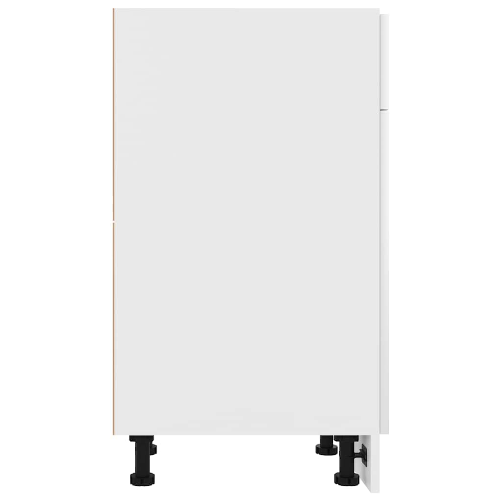 vidaXL Meuble Bas 40x46x81,5 cm, Bois reconstitué, Blanc, Rangement Salle de Bain & Cuisine, Placard sous évier, Fixation Murale