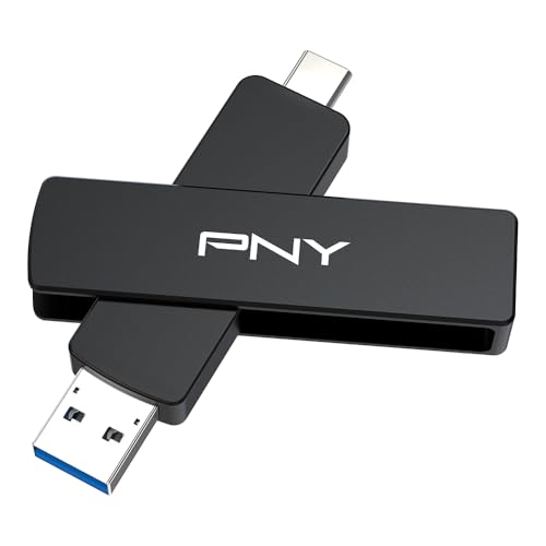 PNY 512GB Duo Link V3 USB 3.2 Gen 2 Type-C & Type-A OTG Flash Drive Extreme Speeds Read/Write 1000/800MB/s External Mobile Storage Compatible with Smartphone/Tablet/Laptops/Desktops