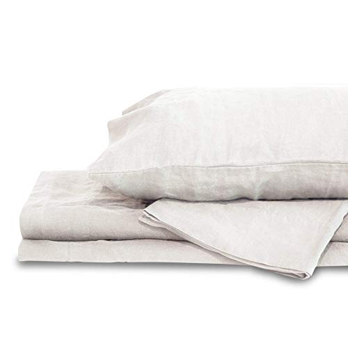 Delilah Home Queen Pillow Cases - 100% Organic Hemp GOTS Vegan, 180 GSM 400 Thread Count Soft Hypoallergenic Queen Size Pillow Cases, Machine Washable Hemp Fabric, Made in Portugal - Set of 2 White