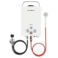 Portable Camplux Propane 1.58 GPM Tankless Gas, On Demand Water Heater, White