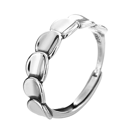 Bague ouverte argent sterling femme réglable pour doigts sensibles S925