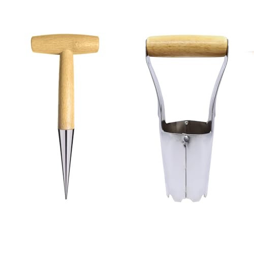 Planteur de Bulbes en Acier Inoxydable, Transplanteur de Semis Jardin, Plantoir à Main en Acier Inoxydable, Plantoir en Acier Inoxydable, pour Pot de Plantation de Jardin Extérieur