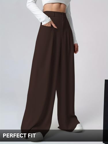 Image of GRECIILOOKS Trousers for Woman | Womens High Rise High Waist Flared Korean Style | Formal Pant for Women Office Wear| Track Pants for Womans Elegant for College & Events (Available in Plus Size)