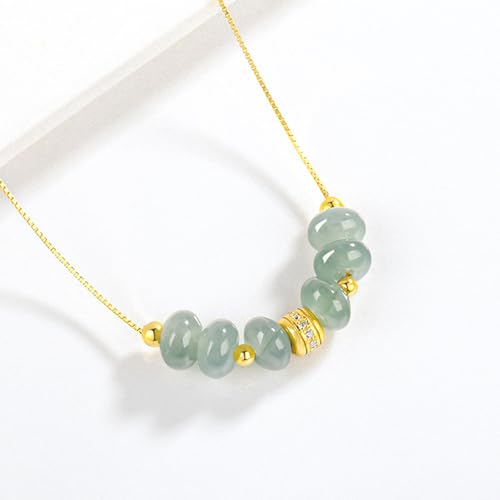 Collier jadéite naturelle et argent 925 avec son certificat d'authenticité - 3