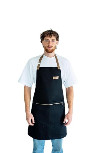 Tablier de cuisine en tissu noir réglable pour réussir vos repas en famille