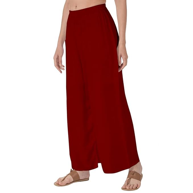 Image of Ultra Soft Premium Rayon Cotton Palazzo for Women and Girls, Regular Size, 15 Colours, Available in L, XL, 2XL, 3XL