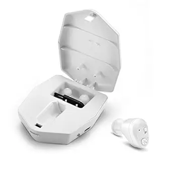 Turbo Ear Rechargeable Sound Amplifier | Mini Sound Amplifier for Seniors & Adults | Enhance Sound Clarity | White