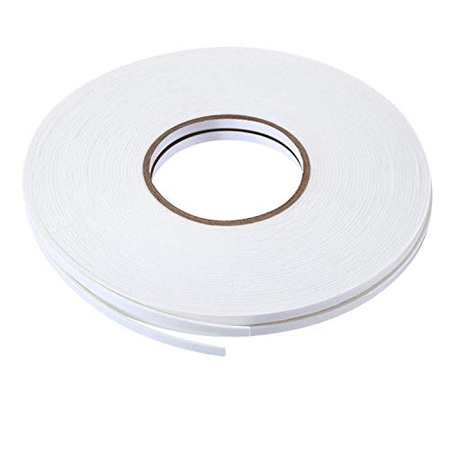 2 Rolls Double Sided Foam Tape White Pe Foam Tape Sponge Soft Mounting Adhesive Tape (1/4 Inch By 50 Feet) #TOP4