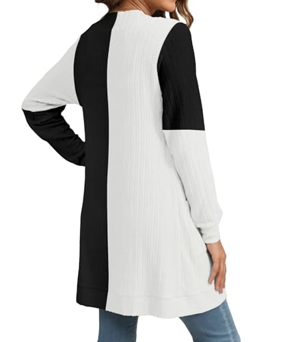 Image of YSYOKOW Cardigan Sweaters for Women Long Sleeve Open Front with Pockets | Long Cardigans for Women Lightweight Soft Casual Dressy Loose Fit Cardigan Sweater with Pockets for Work and Office
