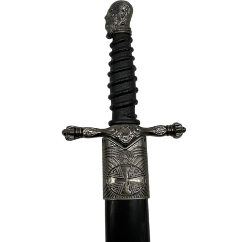 Mini Espada Adaga Medieval Guerreiro Punhal Preto Aço Inox Detalhe Espartano