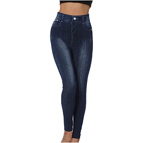 Jeans Damen High Waist, Damen Jeans Stretch Skinny Slim Fit Röhrenjeans Bleistiftjean Lässige Pant Strecken Schlank Stylische Hosen Dehnbar Formende Treggings Hohe Taille Leggings Elegante Stretchhose