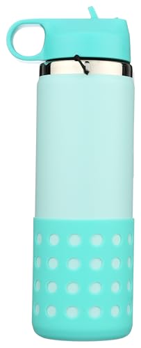 Image of Hydro Flask 20 Oz Kids Wide Mouth Straw Cap And Boot Dew
