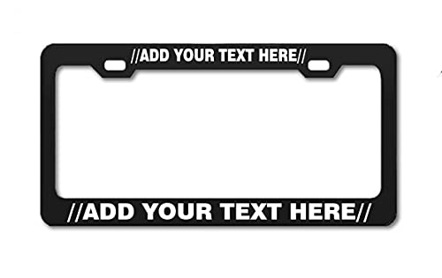 Black Personalized Customazible Script Metal License Plate Frame (Black, 1)
