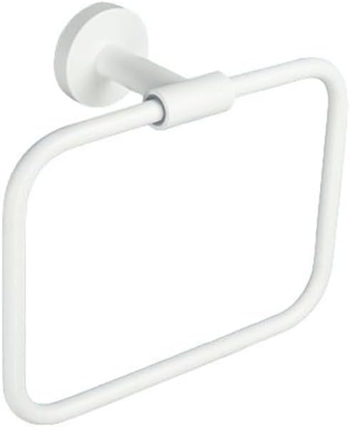 Matte White Bathroom Accessories Hardware Set Bath Towel Holder Paper Holder Robe Hook Toilet Brush Soap Dish Towel Rack Shelf,Towel Ring B