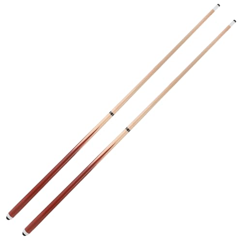 HMQQ 58" 2-Pieces Pool Cue Stick with Coffee Color and 13mm Leather Tip Weight 20OZ (Coffee Color 58" Set of 2 20OZ)