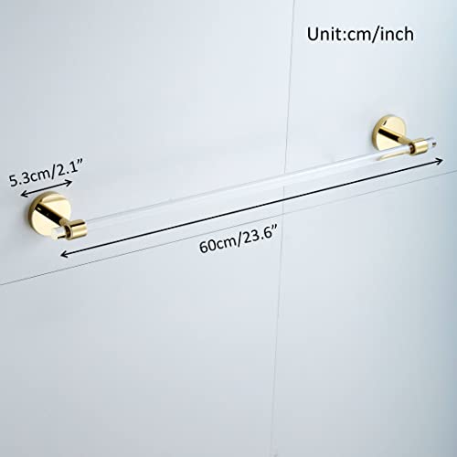 Acrylic Gold Towel Bar Towel Rack 24 Inches For Bathroom,Wall Mounted Towel Holder Modern Shunli #TOP1