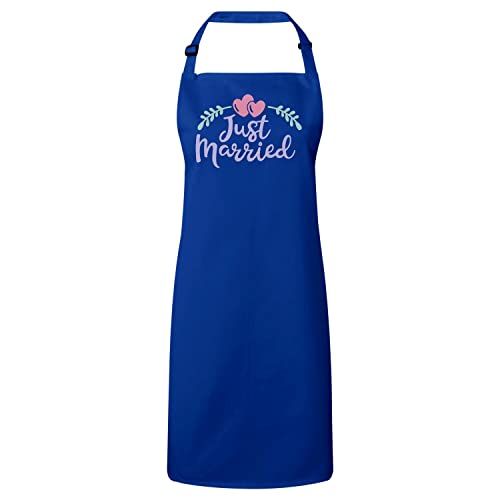 Tablier cuisine Just Married bleu : prolongez la magie du mariage