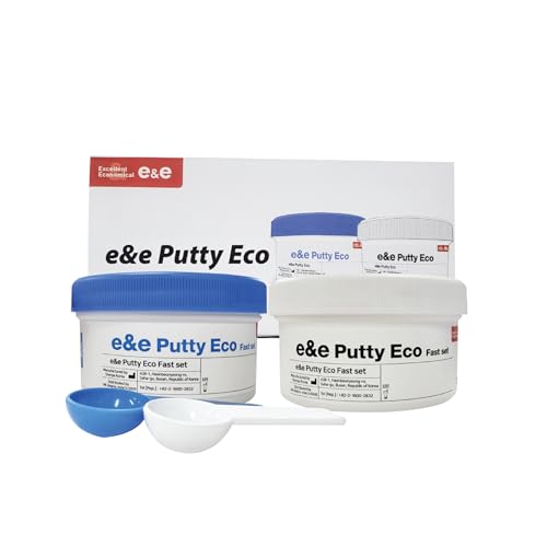 E&E Dental Putty Fast Set - 40 Seconds : Working Time, 2:00 Minutes : Setting Time(Intra Oral Setting time), 250ml Base (1LB) + 250ml Catalyst (1LB)