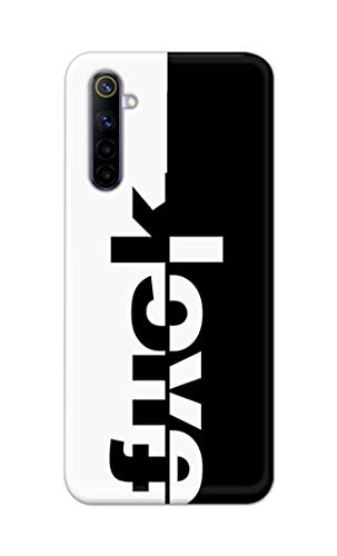 Image of PRINTFIDAA One Words Fukc Love Creative Art Innovative Wonderfull Printed Designer Hard Case for Realme 6 / Realme 6S / Realme 6i (6.5 inch) Back Cover -(e) RPM1003