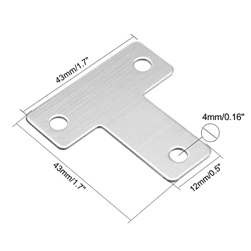 Sourcing map Piastra piatta forma T 40mmx40mm