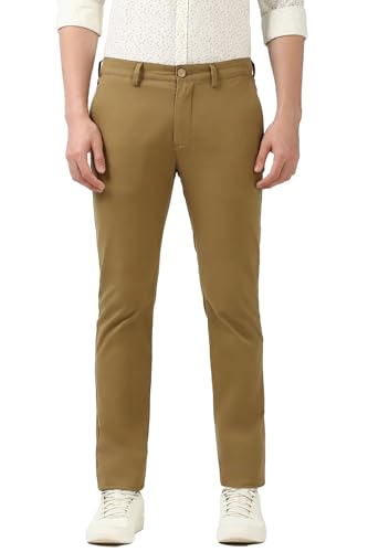 Image of Peter England Men's Slim Fit Mid Rise Super Premium Wrinkle Free Casual Trouser Chinos