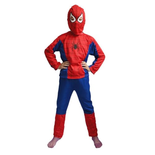 Disfraz Infantil, Disfraz Completo con Máscara para Carnaval, Halloween, Cumpleaños, Disfraz de Araña para Niños, Disfraz Infantil con Máscara y Guantes