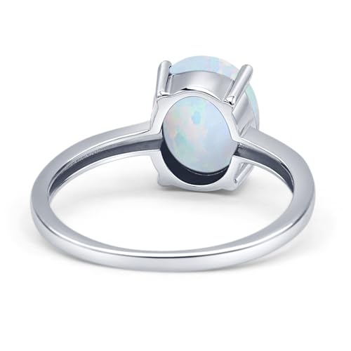 Blue Apple Co. Solitaire Wedding Engagement Ring Oval Round 925 Sterling Silver3