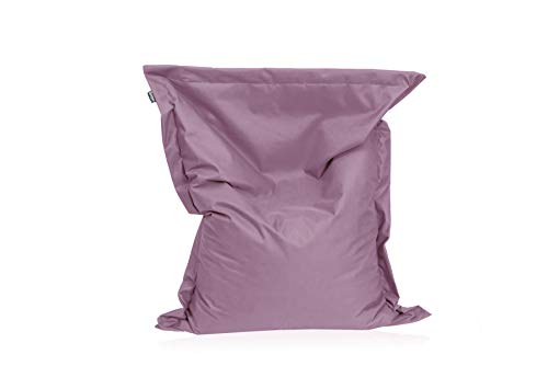Puf con relleno, 145 x 100 cm, rectangular, 23 colores, para interior y exterior, con relleno, para guardería, para el colegio, aprox. 340 L, color lila Cover
