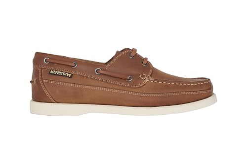 Chaussure à lacets Mephisto Boating noble en cuir pleine fleur marron