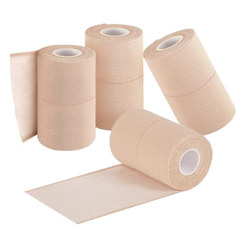 Worive 4 Rolls Elastic Tape Breathable Self Adhesive Bandage Wrap Flexible Stretch Bandages for Sports Wrists Sprains Knees Ankles for Animals and Pets 5 Yards (3 Inch in Width)