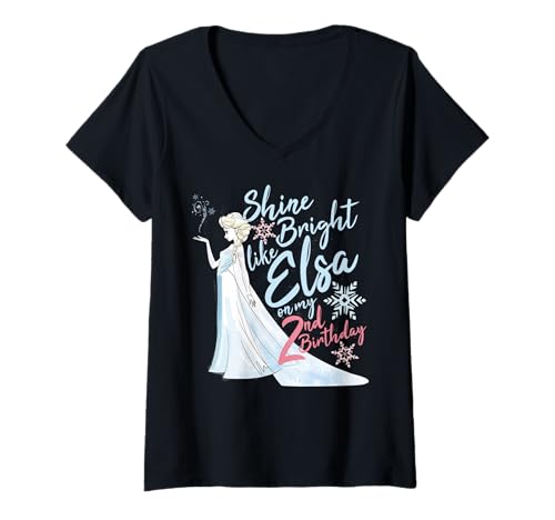 T-shirt Elsa Reine des Neiges 2 ans pour anniversaire fille col V