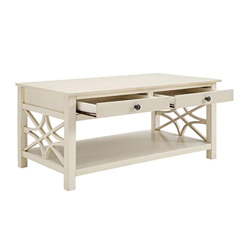 Linon Coffee Table, Antique White #TOP1