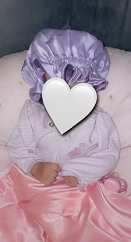 Akiss Reversible Satin Silk Sleep Hair Bonnet For Newborn Baby Girl Boy (Purple/Lavender, 1~3 M) #TOP6