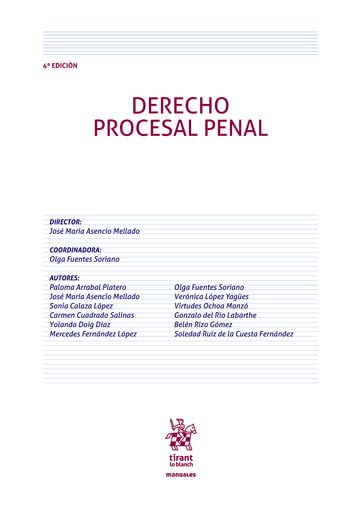 Derecho Procesal Penal 4ª Edición (Manuales)