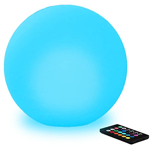 12-In Led Glowing Ball Light, Rechargeable Led Globe Orb Light W/Remote, Dimmable Rgb Color Changing Orb Ball Night Light Mood Lamp For Kid Adult, Cordless Waterproof Glowing Orb For Home Garden Party #TOP3