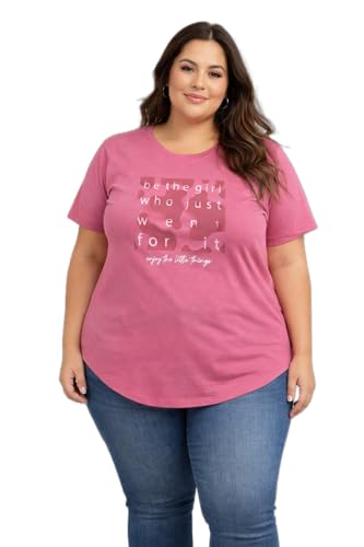 Image of In Love Women's Graphic Printed Cotton Plus Size Longline T-Shirt | Cotton fabric - soft longline T-shirt with easy plus-size fit