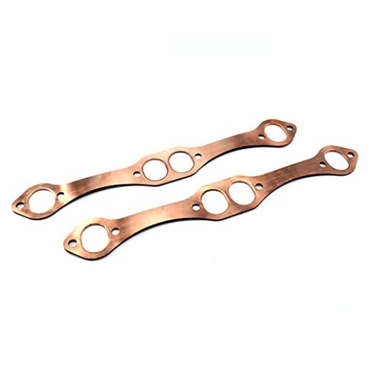 SBC Oval Port Copper Header Exhaust Gaskets Compatible with SB Chevy 327 305 350 383 Reusable