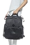 Ergobaby Baby Wickelrucksack Schwarz Wasserabweisend inkl. Wickelunterlage für Unterwegs Abwaschbar
