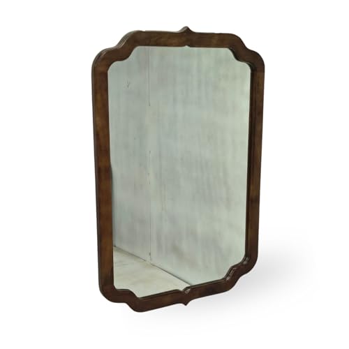 Image of Gharaana Pedro Wooden Wall Mirror, Brown, Vintage Style, 71 x 102 cm