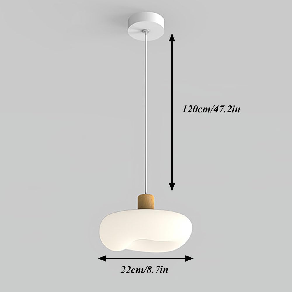 Lampka nocna wisząca, lampy wiszące White Cloud, drewniana lampa wisząca z akrylowym kloszem, nowoczesna dioda LED - 8W - 3 tryby kolorów, dekoracyjne lampy wiszące do pokoju dziecięcego LWX