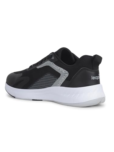 Image of Liberty Leap7x EVELSTER-E Men Sports Running Shoes - Black & White | Comfortable and Durable Lace-Up Closure - Suitable for Lacing Walking, Gym, Jogging and Outdoor Shoes for Man - Cushioned Footbed