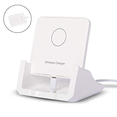 Wireless Charger Stand Qi-Certified Fast 10W Detachable Wireless Charging Pad Compatible with iPhone 11 Pro/XR Max/XS/X/8/8Plus Samsung Galaxy S10/S10 Plus by MR. YLLS (White)