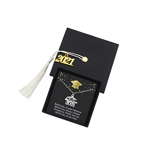 Freeprance Graduation Gifts Her 2021, Graduation Necklace for Women, Cap Pendant Jewelry for College Senior, High School Graduate Gift, Inspirational Card Girl, 8th Grade Present