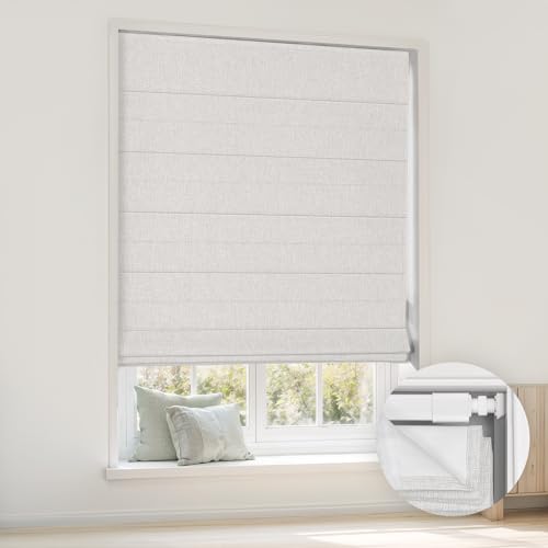LazBlinds No Tools No Drill Cordless Roman Shades for Windows,